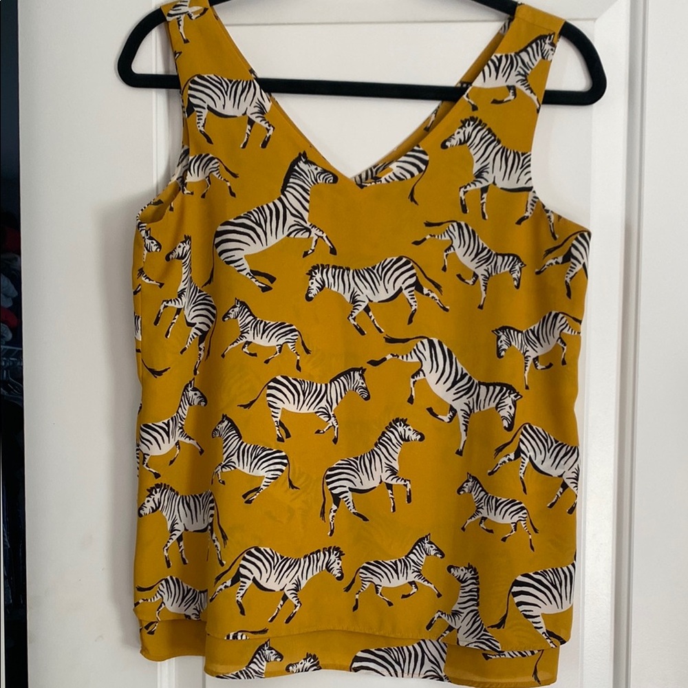 Yellow Zebra Print Women's Top
